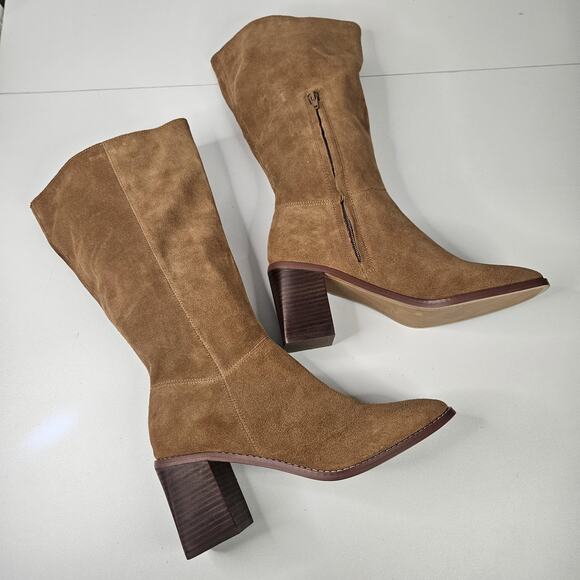 Crown Vintage Ravvi Boot Tan Mid-Calf Slouch Size 9 Western Classic - Picture 5 of 11